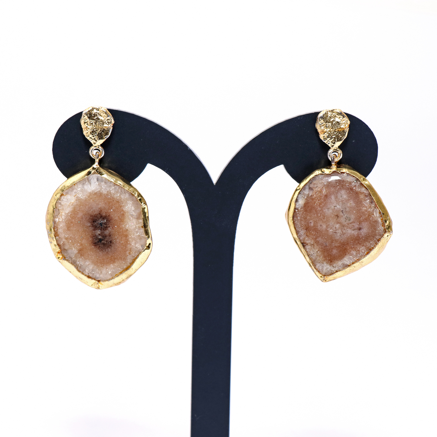 Yellow Stone Gold Handmade Designer Dangler Earrings