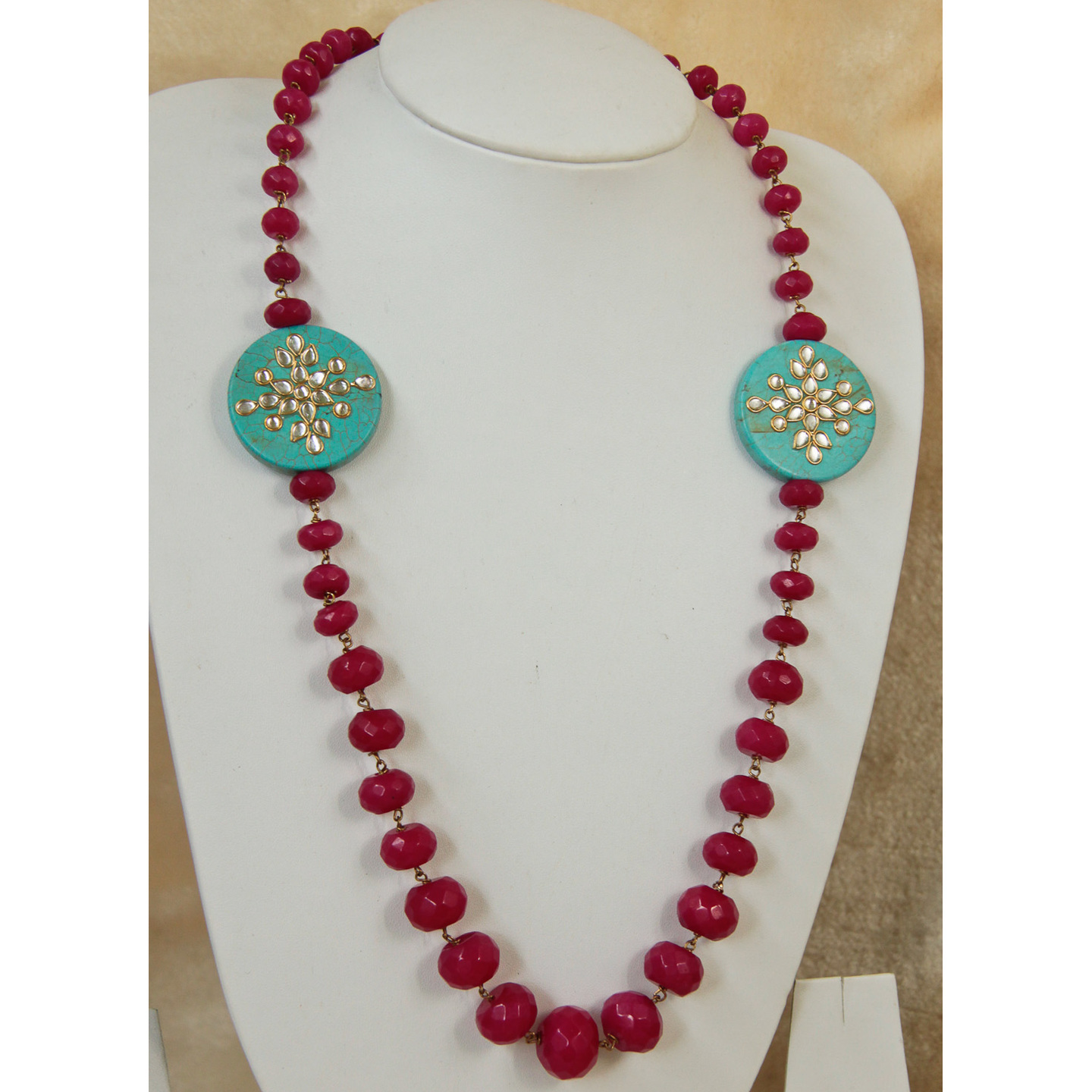 Pink & Turquoise Agate Necklace