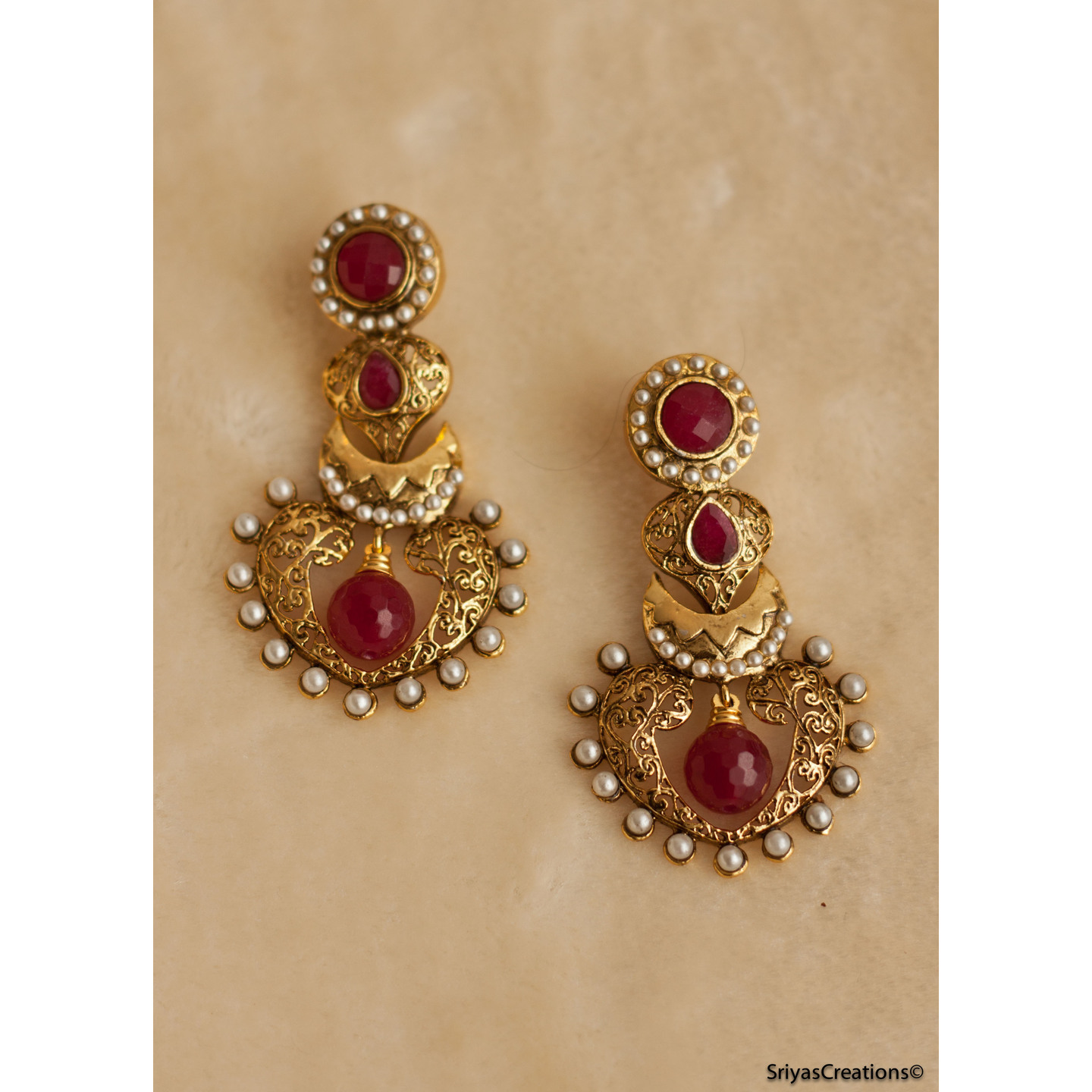 Red Layered Earring