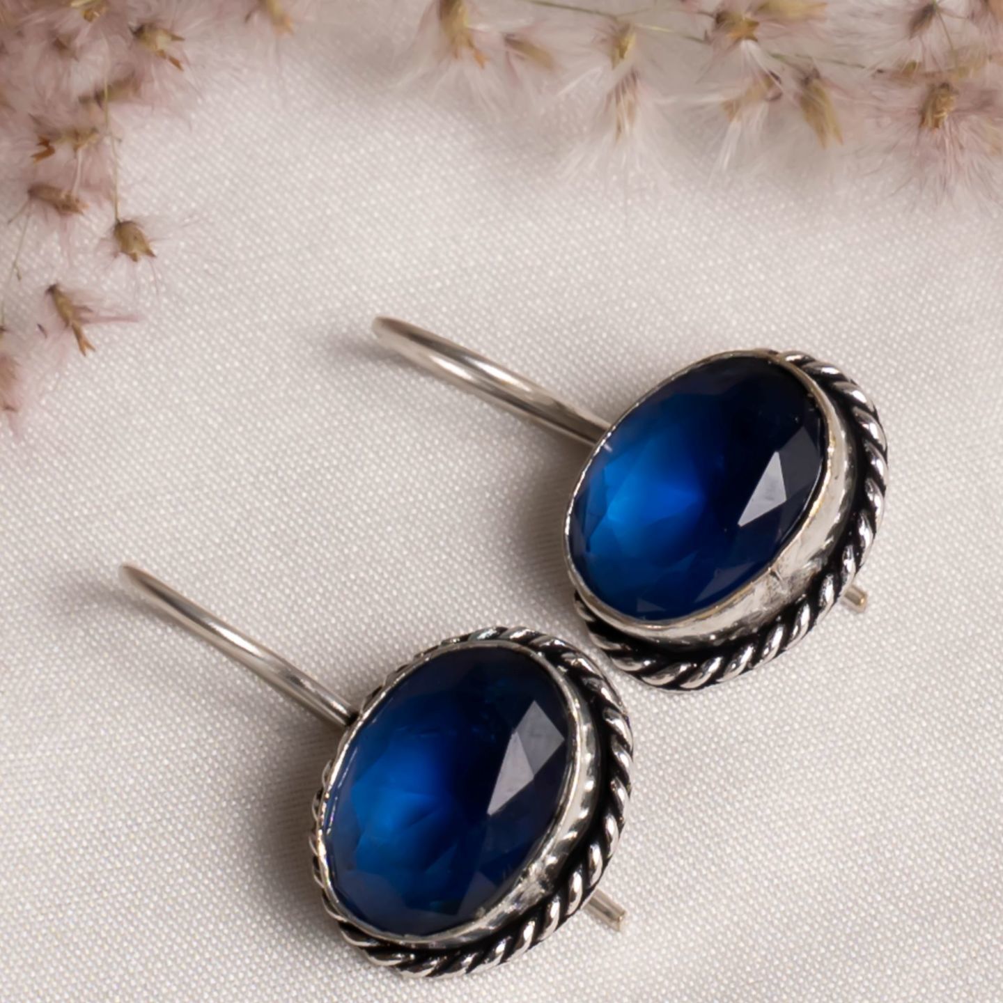 Blue Oval Stone Dangler