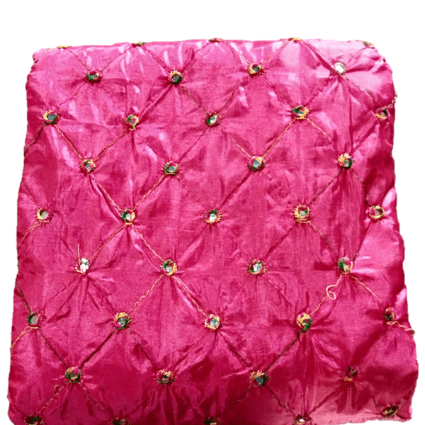 LA'Facon Paper Silk Embroidered Mirror Work Fabric