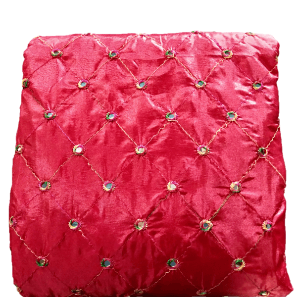 LA'Facon Paper Silk Embroidered Mirror Work Fabric