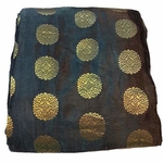 Brocade Silk Floral Design Fabric, Festival, (1 Meter) Black
