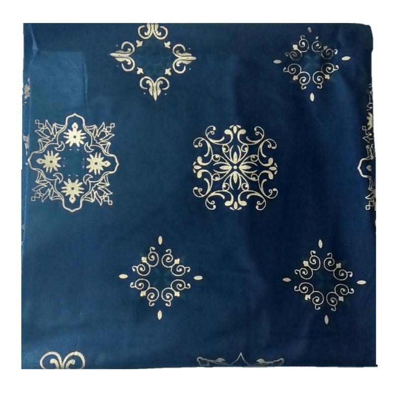 Cotton Kalamkari Handblock Saree BlouseKurti Fabric 100 cms - Designer Blocks Print - Navy Blue Colour
