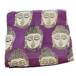 Cotton Kalamkari Handblock Saree BlouseKurti Fabric 100 cms Purple Colour - Budda Print