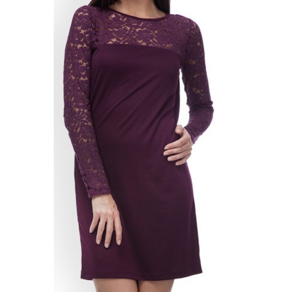 La Facon-purple-shift-lace-dress