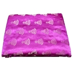 Rani Pink and Golden Floral Design Brocade Silk Fabric, Festival, (1 Meter) Bell Design