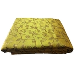 Yellow and Golden Floral Design Bamboo Jacquard Silk Fabric, Festival, (1 Meter)