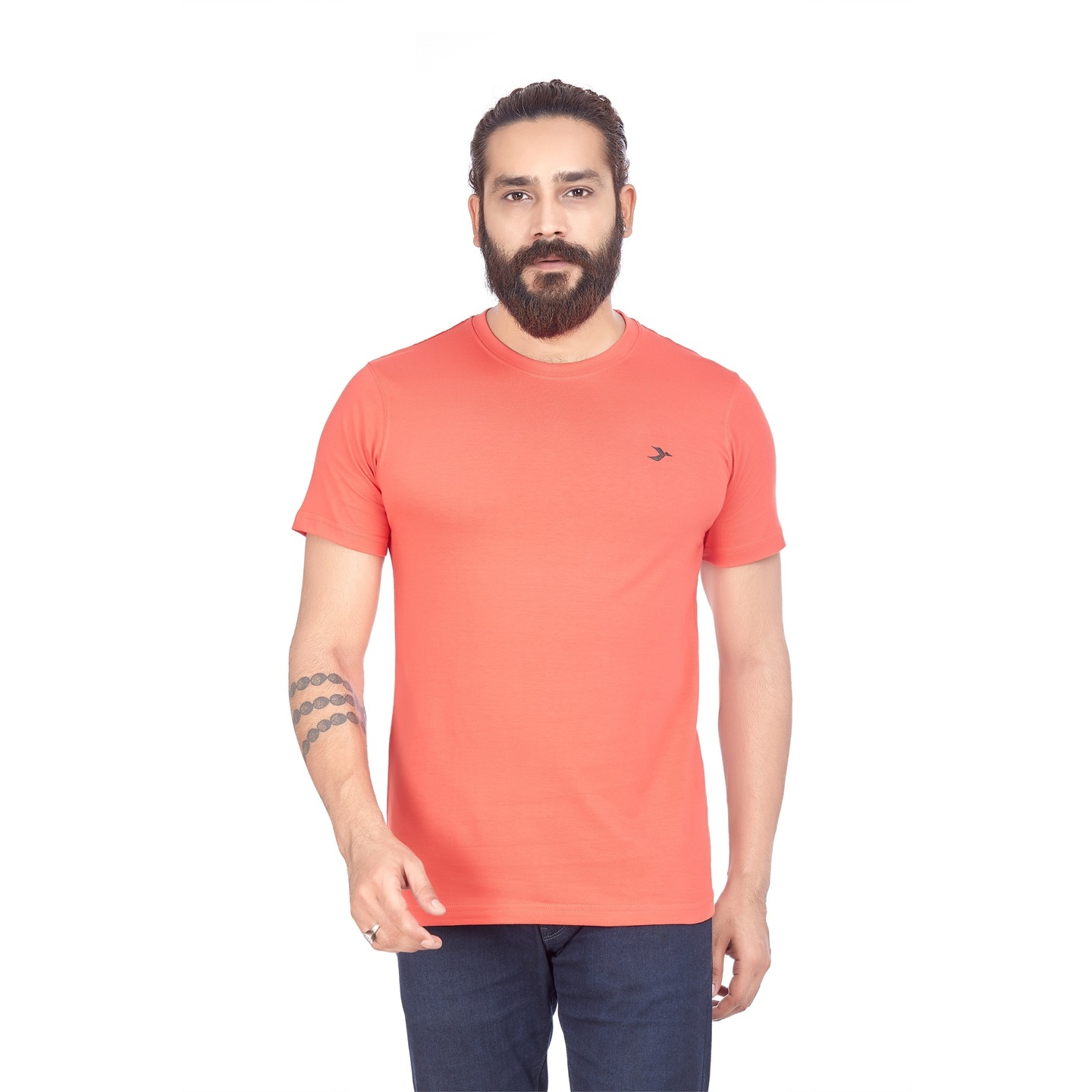 Men's Round Neck T-Shirt- Tomato