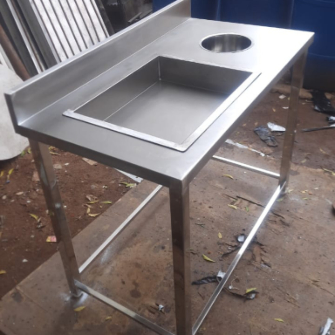 Stainless Steel KFC Breading Table With basket