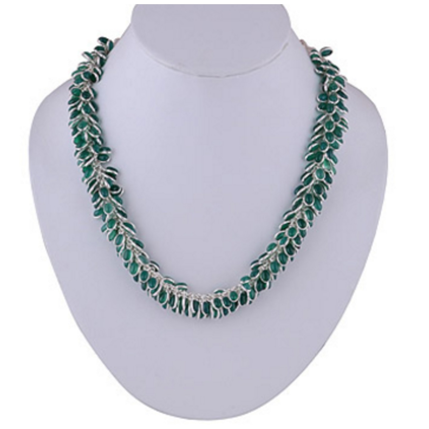 The Green Onyx Silver Necklace