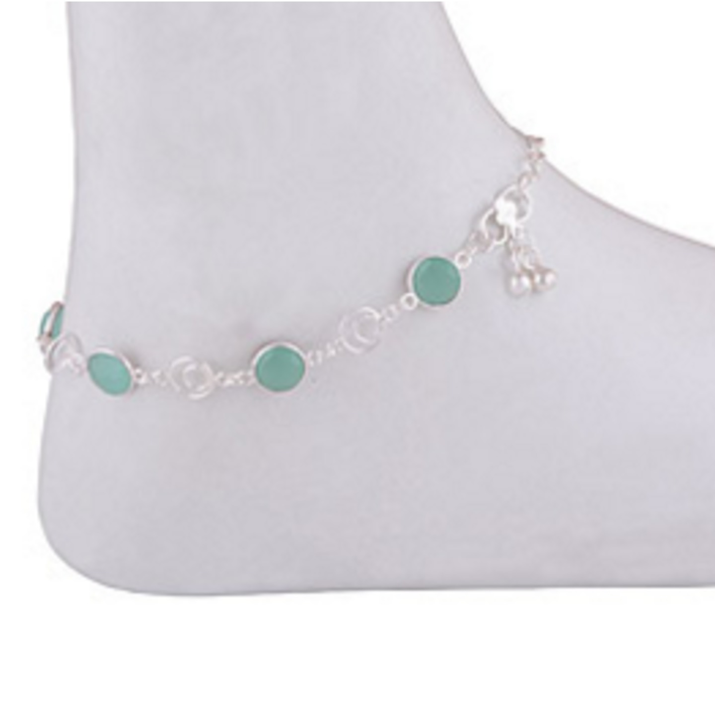 CHALCEDONY AQUA SILVER ANKLET