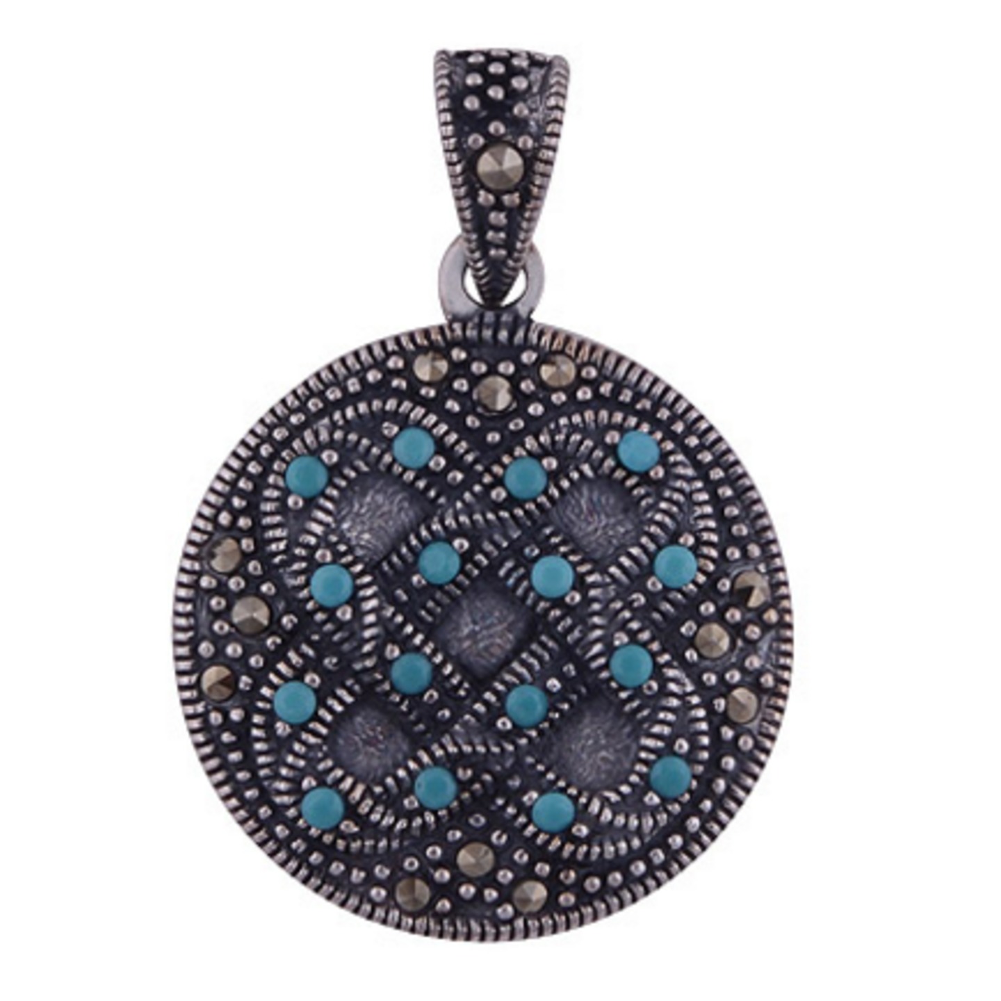 The Turquoise n Marcasite Silver Pendant