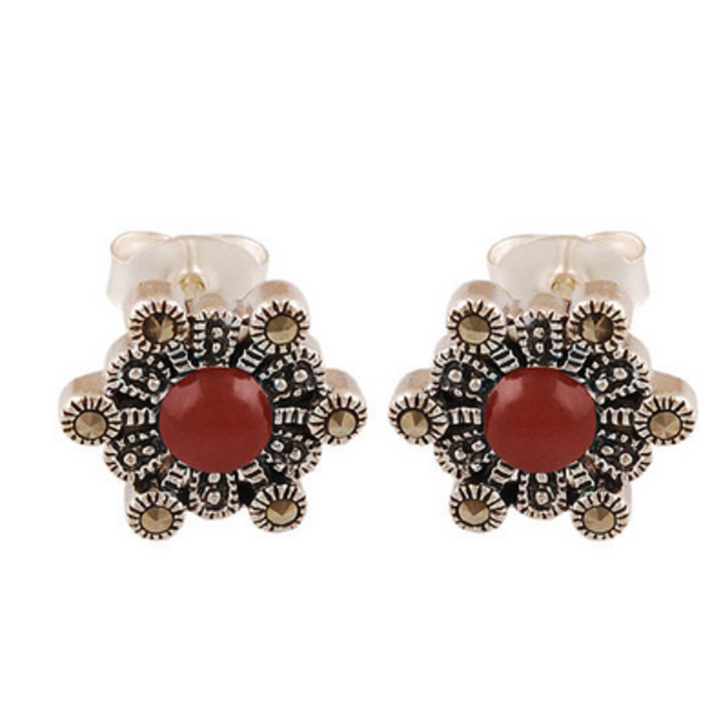 The Hexad Marcasite Silver Studs