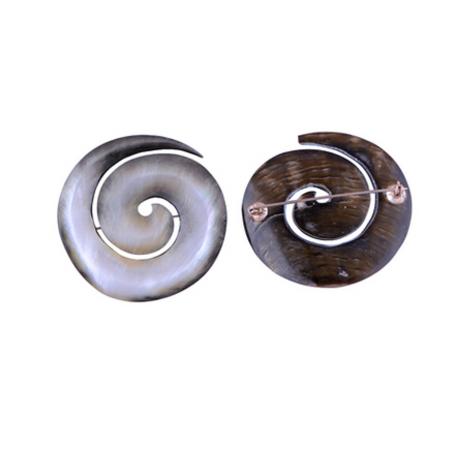 The Black Hole Shell Silver Brooch