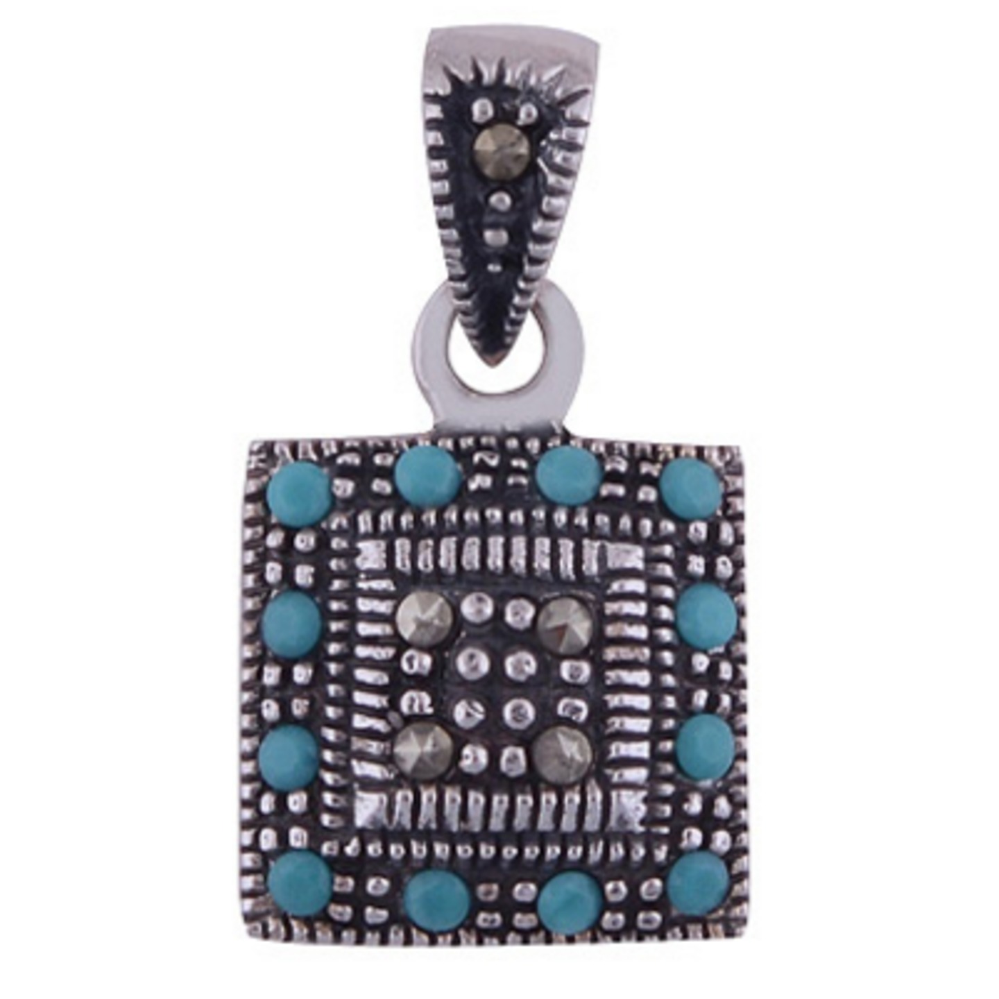 The Turquoise n Marcasite Silver Pendant