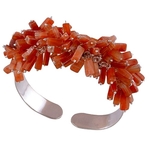 Carnelian Cluster Silver Bangle