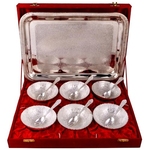 ALMAS SILVER PLATED BOWL SET, SERVING BOWL SET OF 6