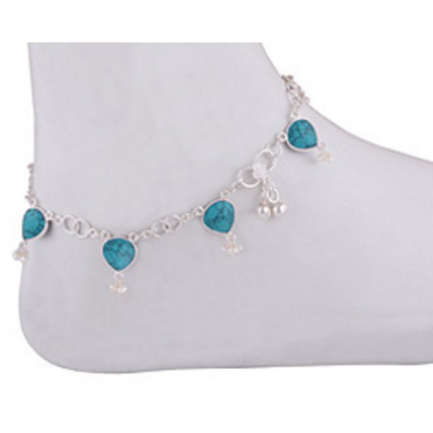 TURQUOISE SILVER ANKLET