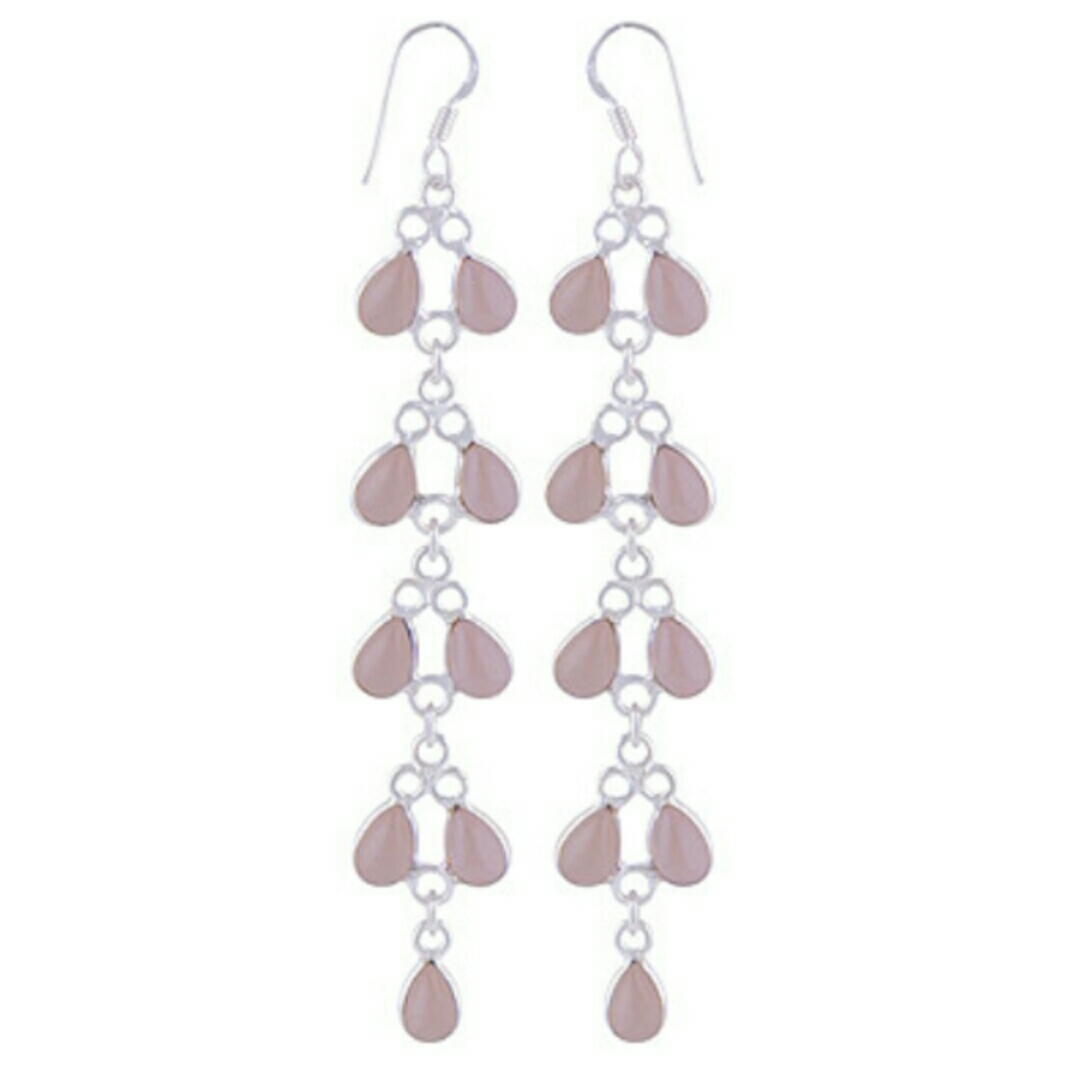 ROSE QUARTZ SILVER EARRINGS