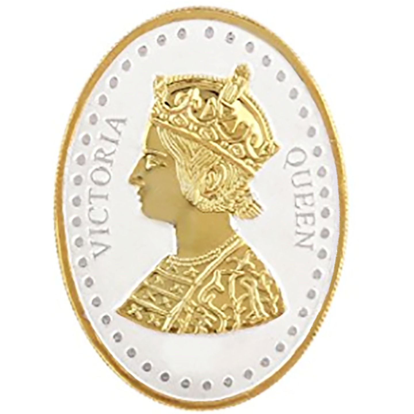 Silver Coin Queen Victoria 24 Kt Gold Plated 100 Gm 999 BIS Hallmarked