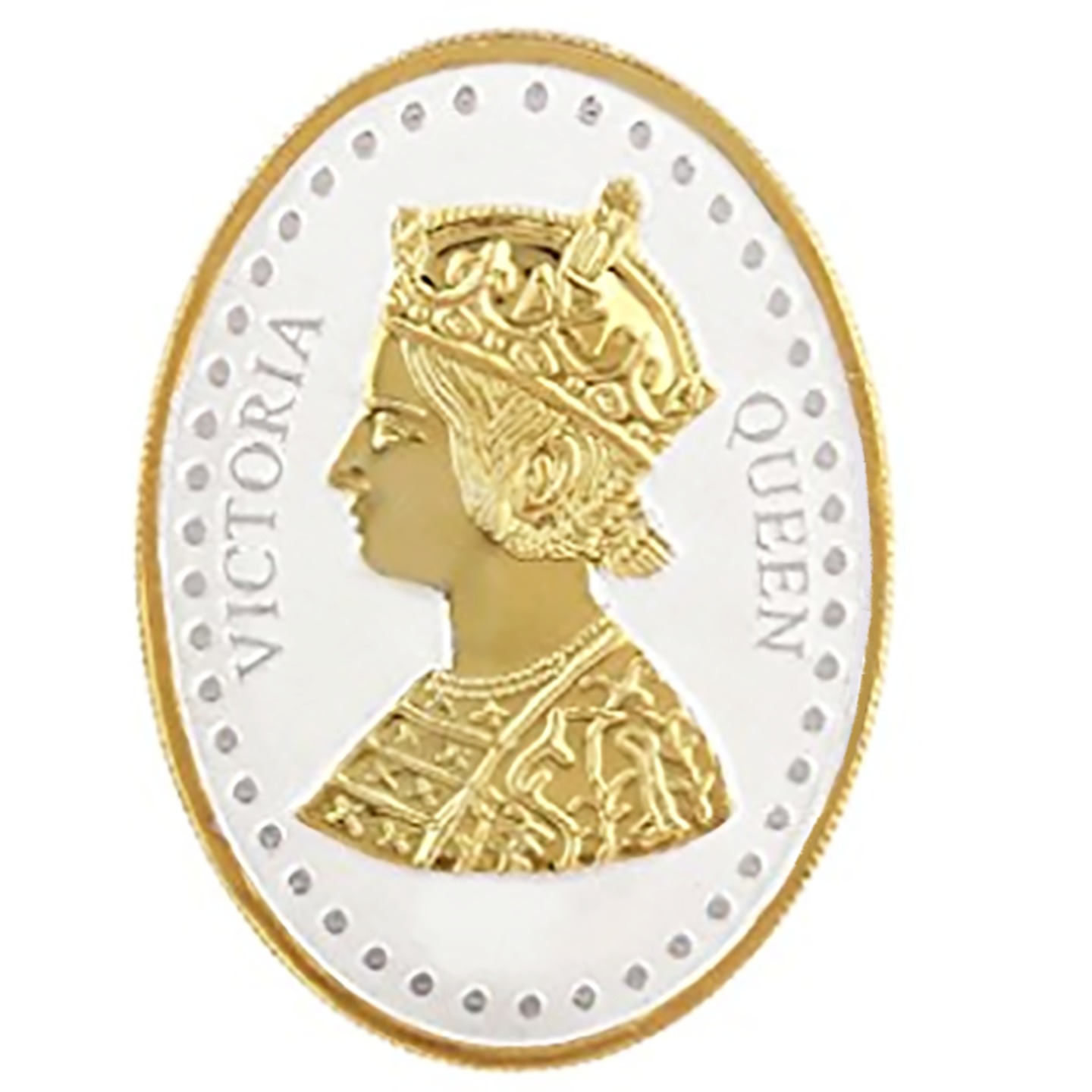 Silver Coin Queen Victoria 24 Kt Gold Plated 20 Gm 999 BIS Hallmarked