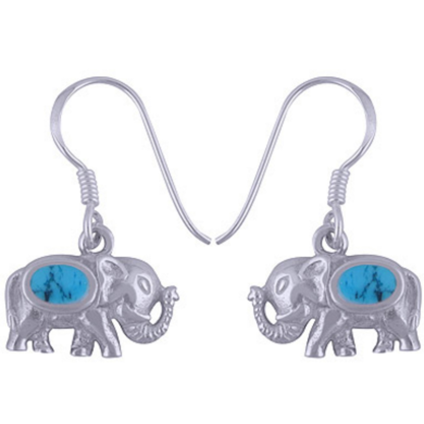 The Tusker Blue Silver Earring