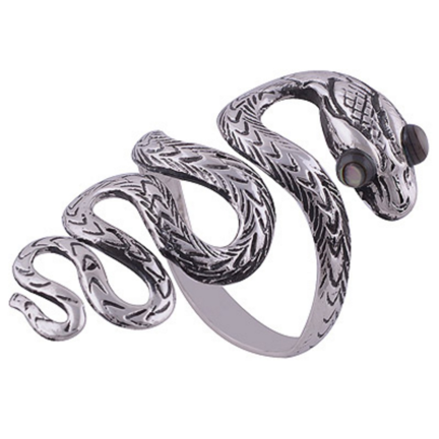 The Mystery Eye Snake Silver Ring