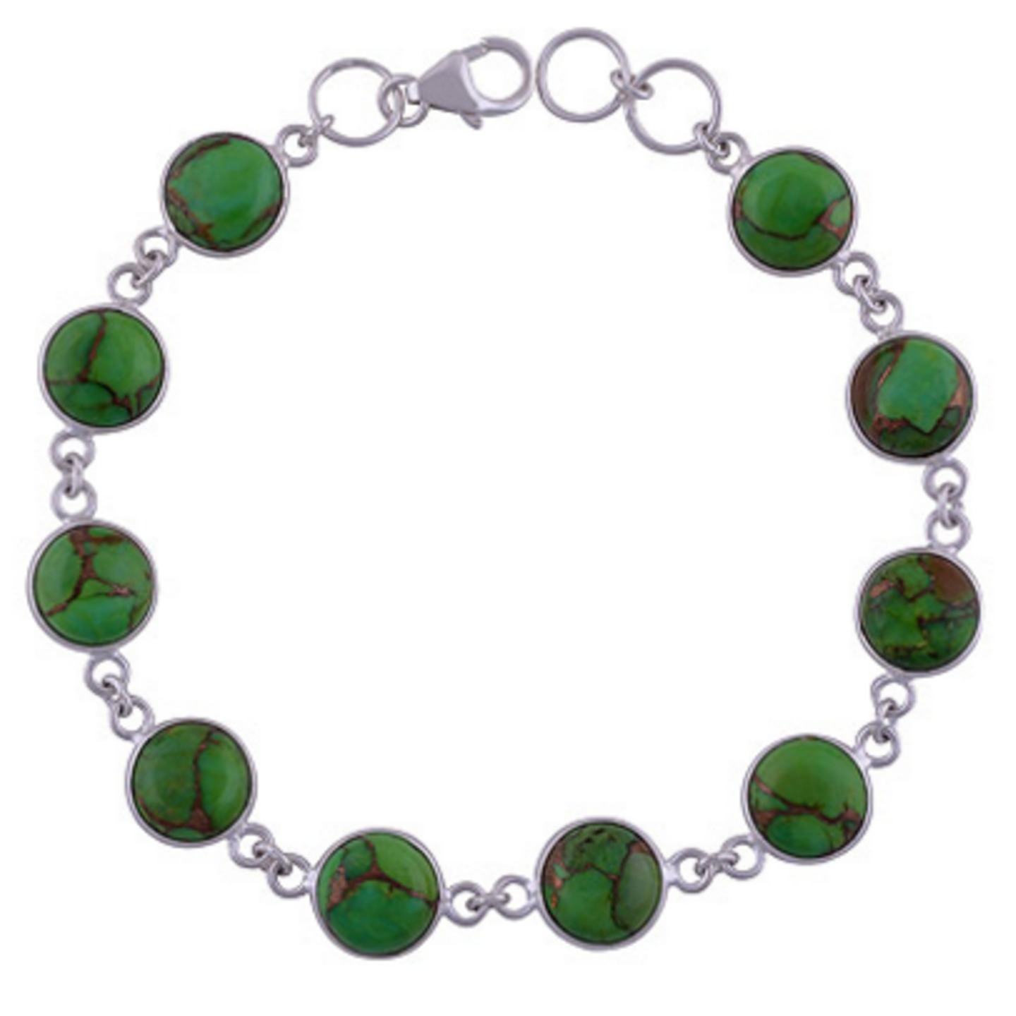 Green Turquoise Silver Bracelet
