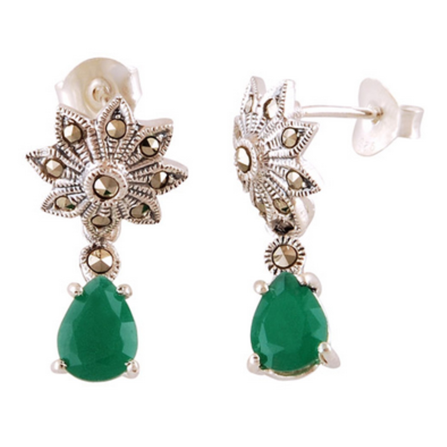 The Sparkling Corundum Silver Earrings