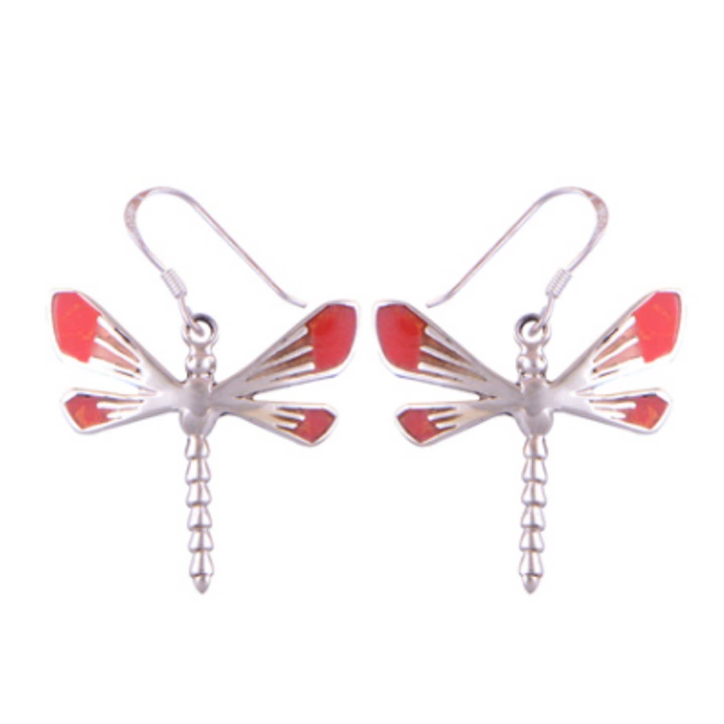 The Fire Dragonfly Silver Earrings