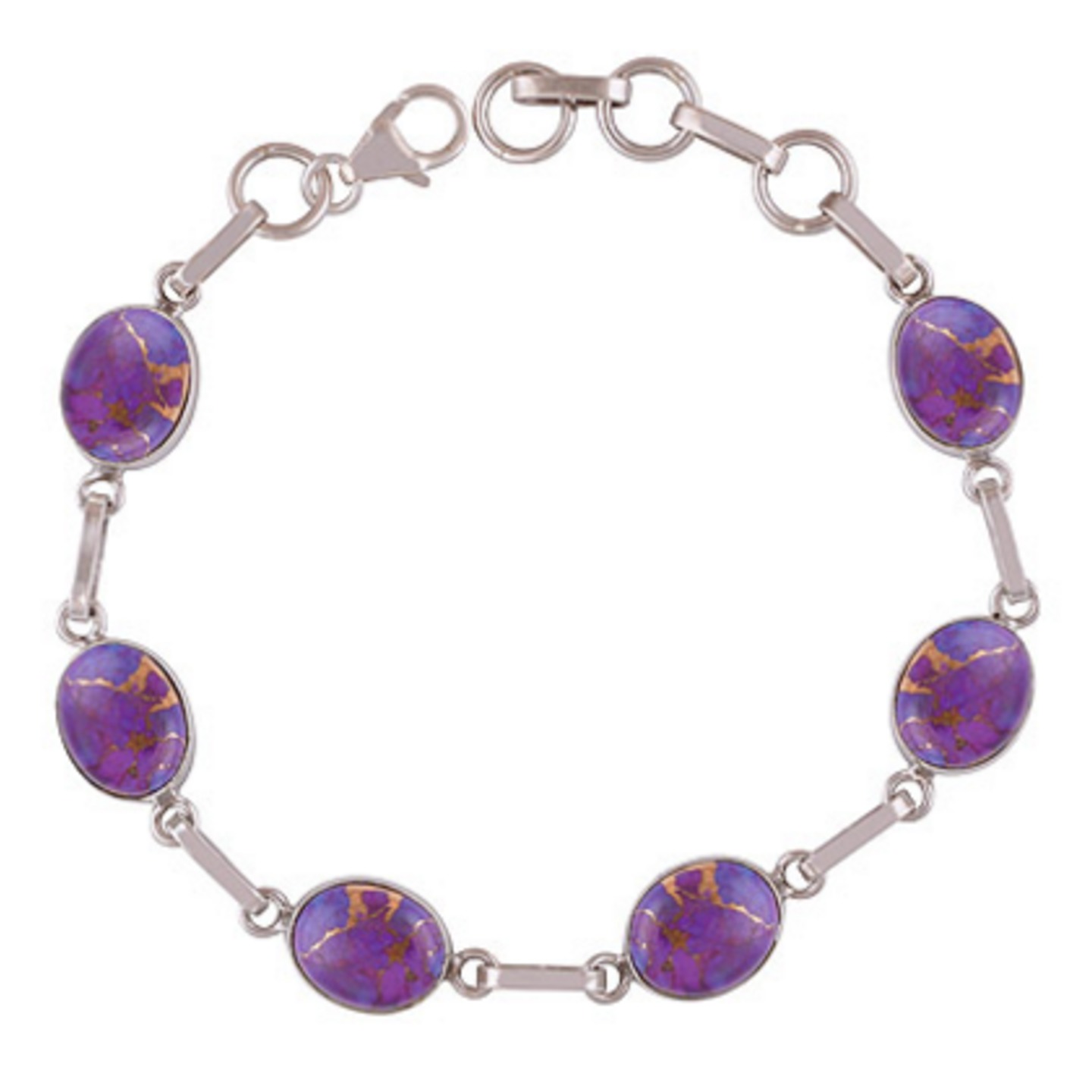 Purple Turquoise Silver Bracelet