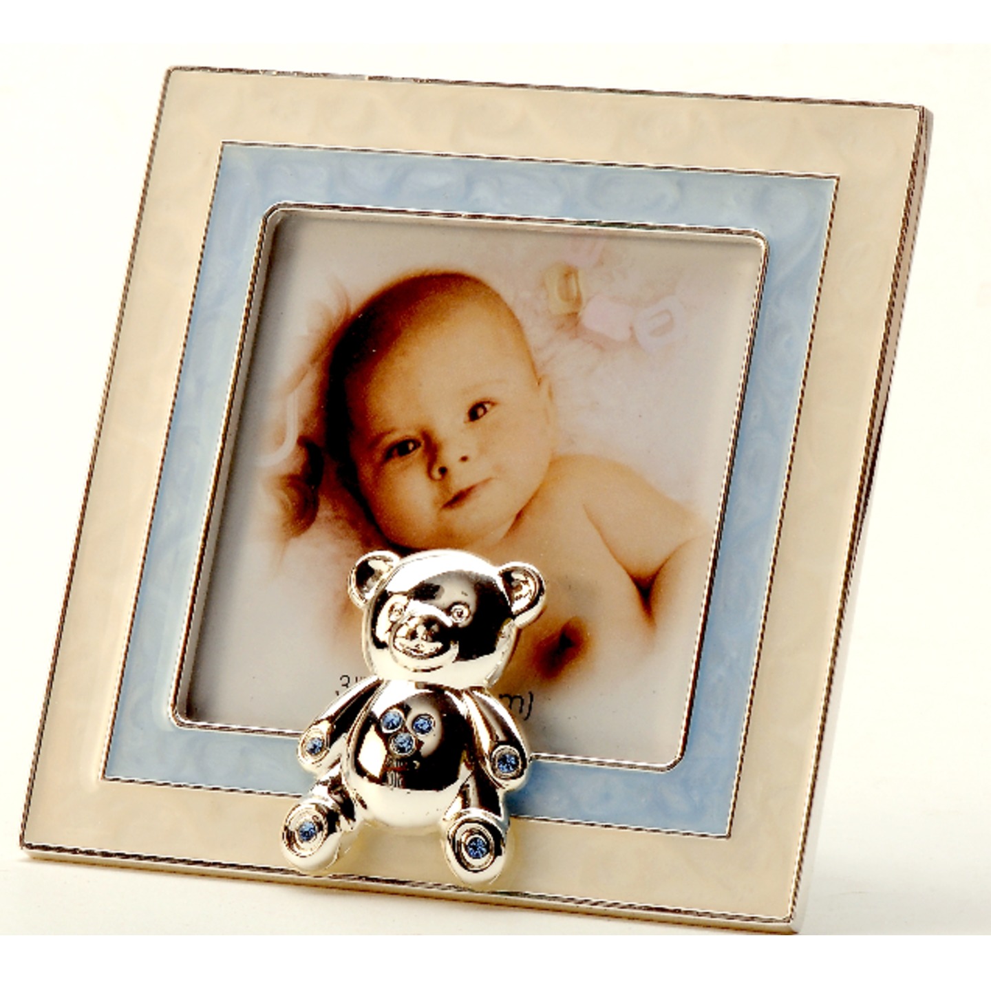 Silver Plated and Zircon Baby Picture Frames With Personalization