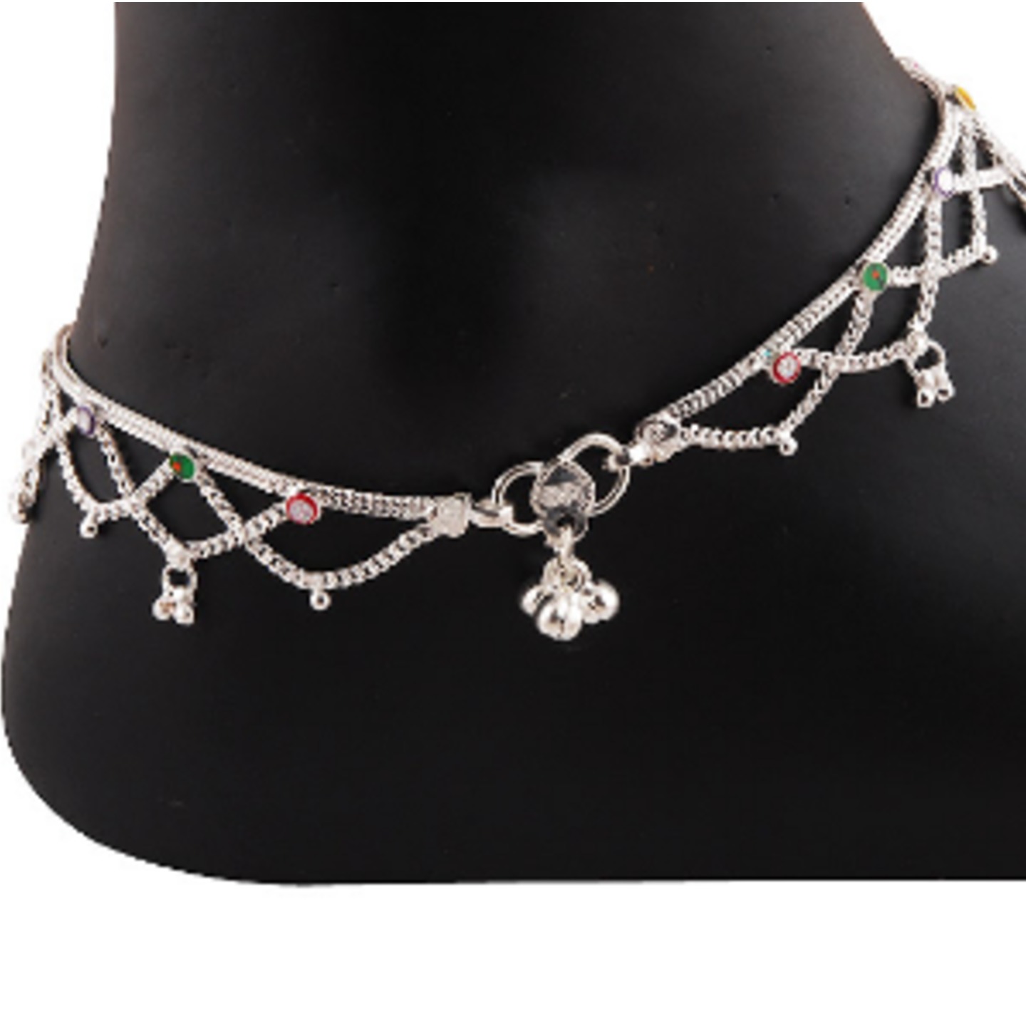 SILVER CROSS ANKLET