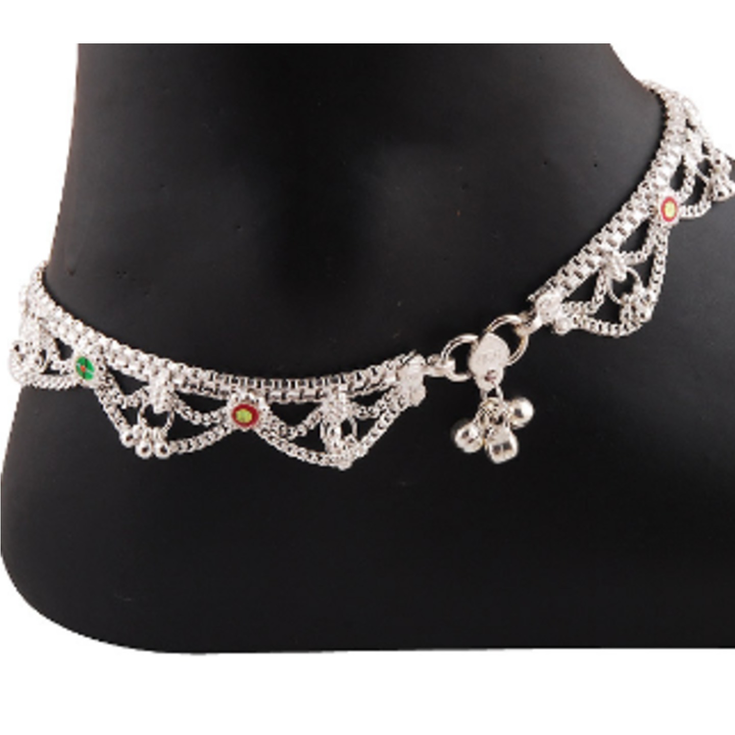 SILVER CROSS ANKLET