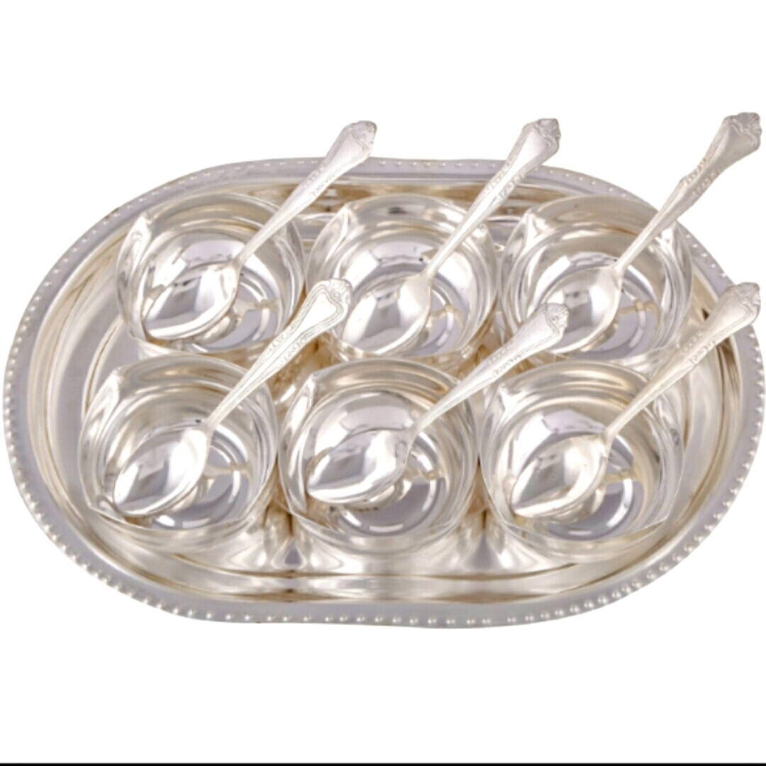 ALMAS SILVER PLATED SET OF 6 SERVING BOWLS
