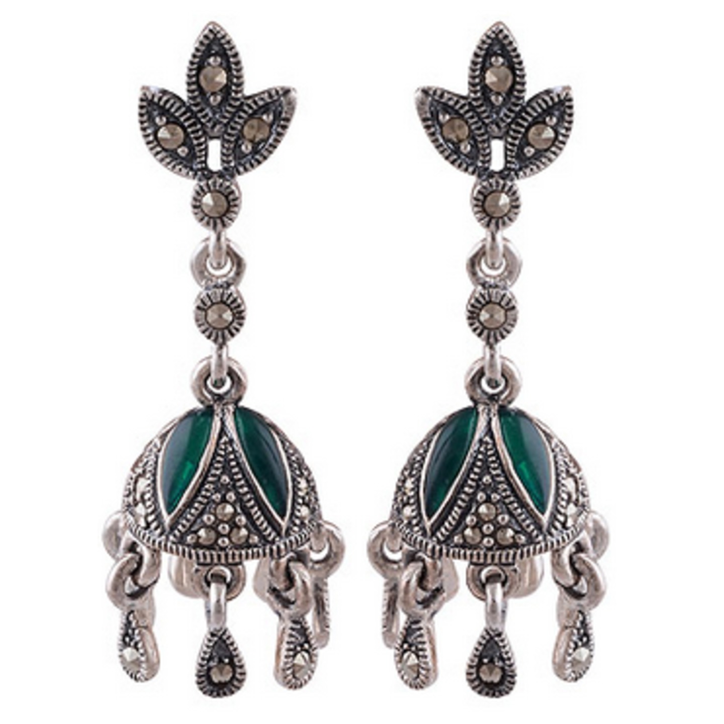 The Dome Marcasite Silver Earrings
