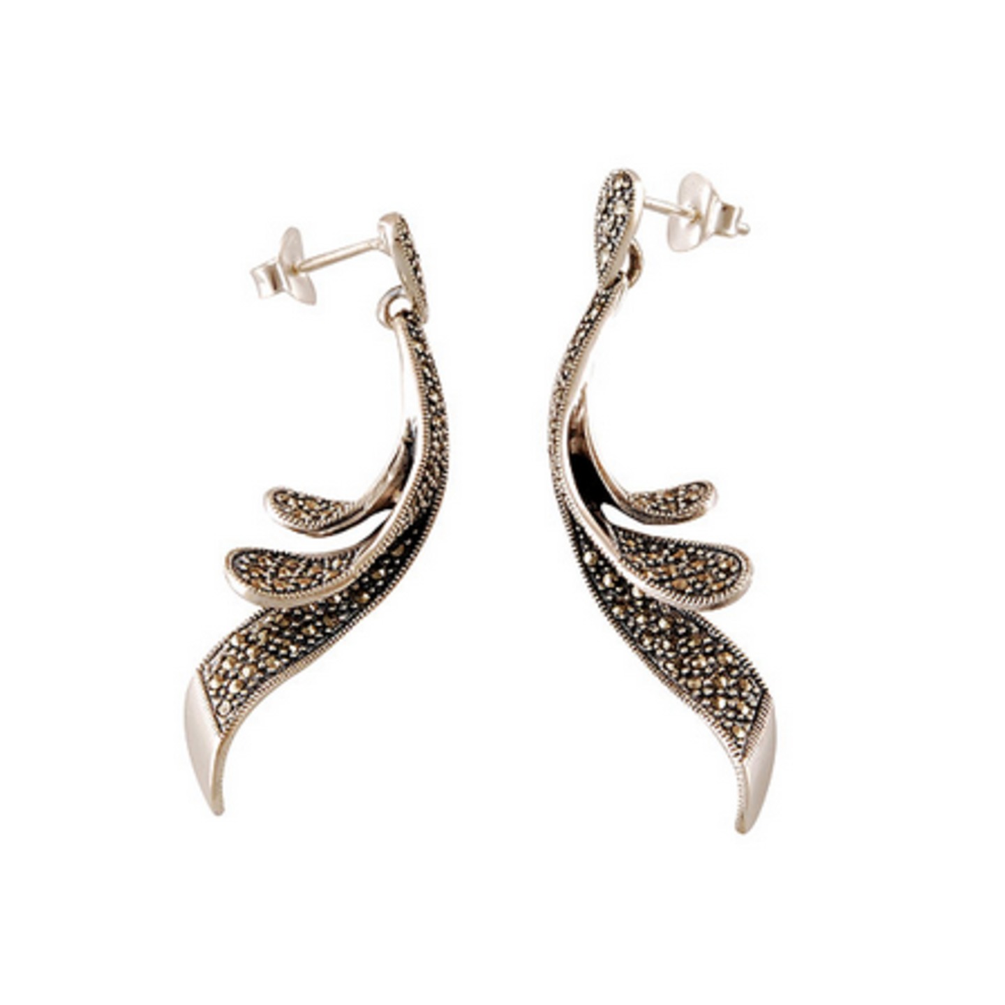 The Layers Marcasite Silver Earrings