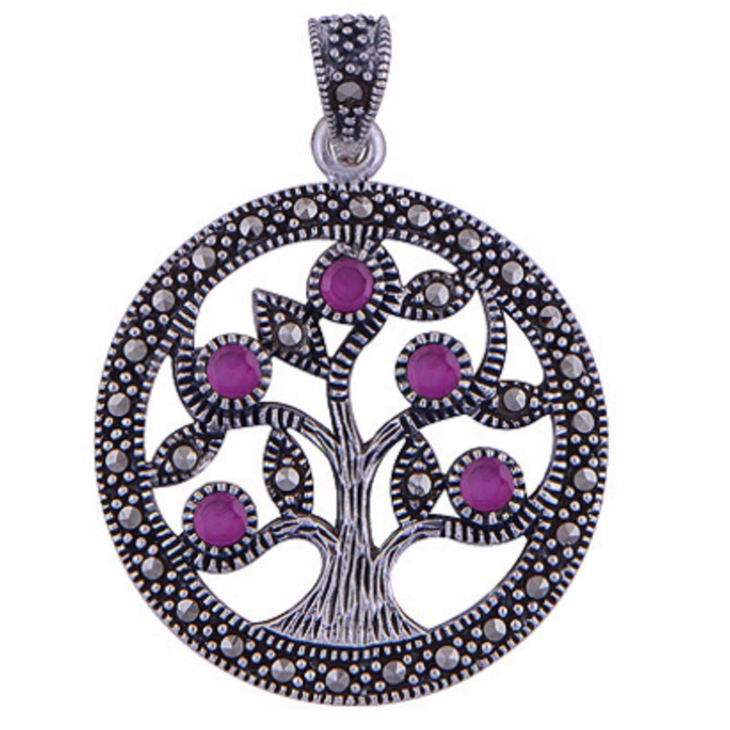The Corundum Tree Of Life Silver Pendant