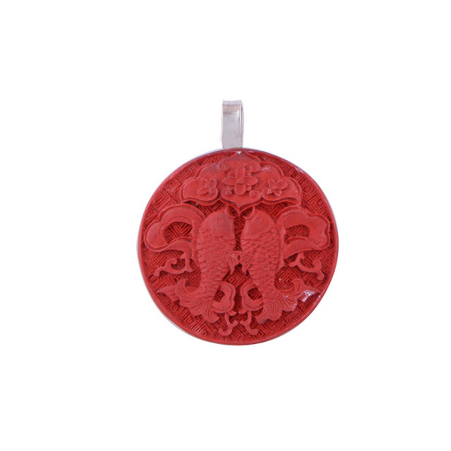 The Carved Manmade Stone Silver Pendant