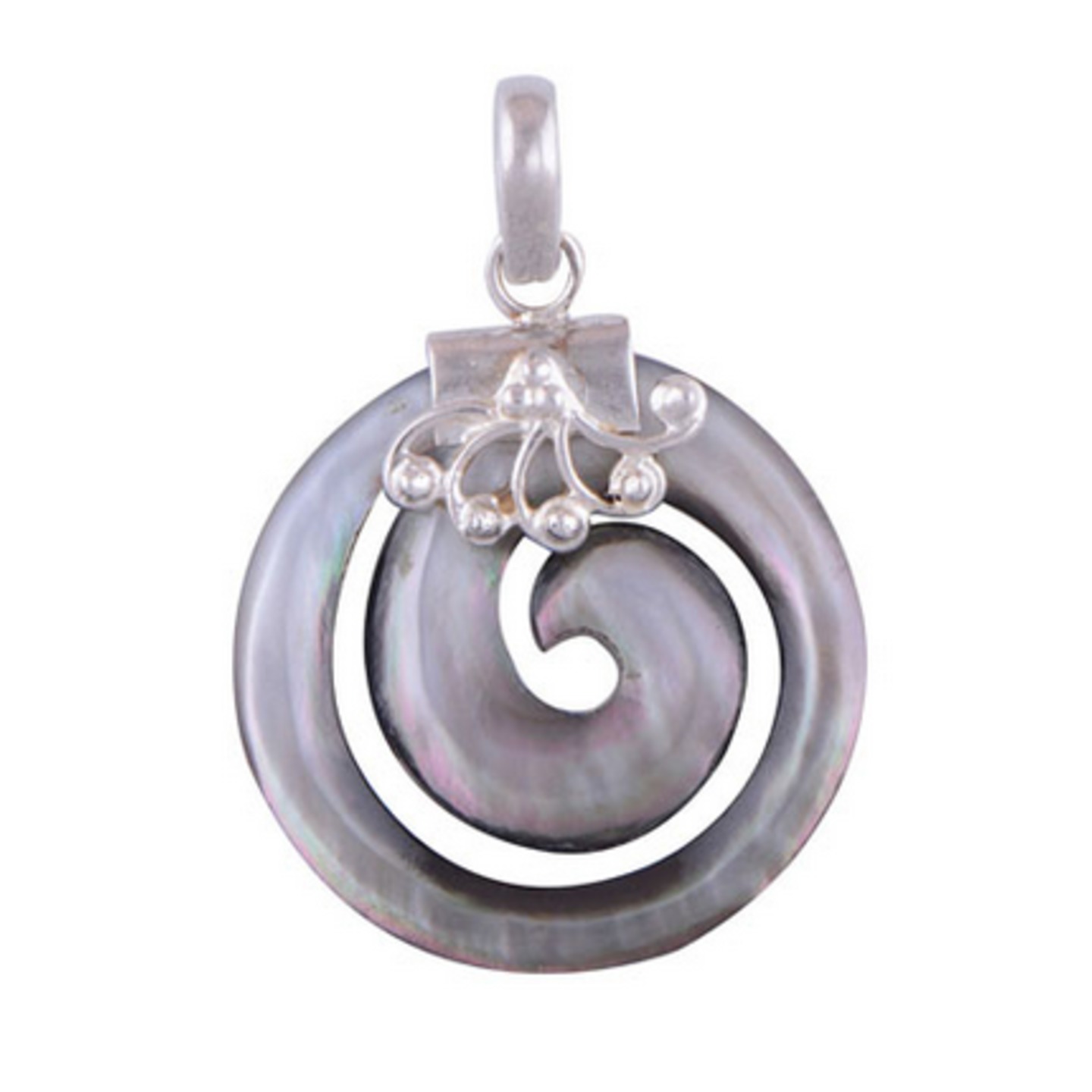 The Spiral Shell Silver Pendant