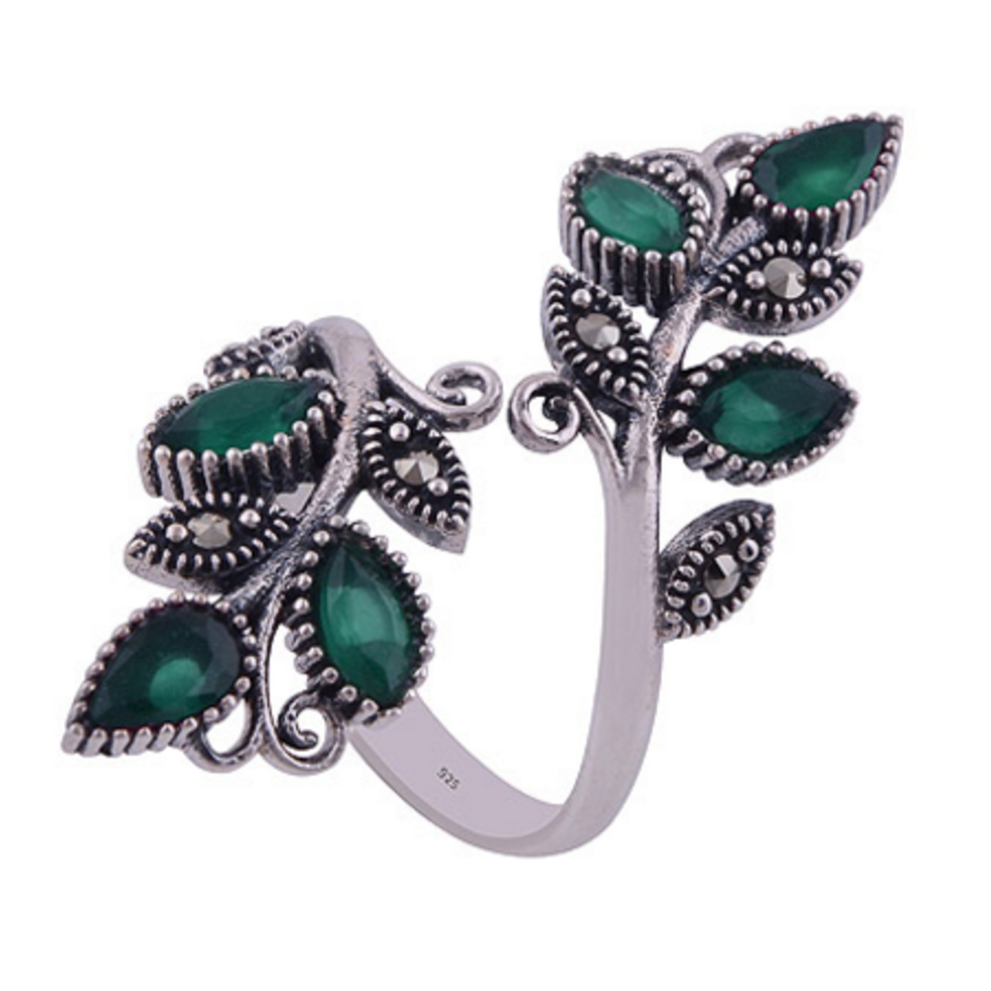 The Green Vine Silver Ring