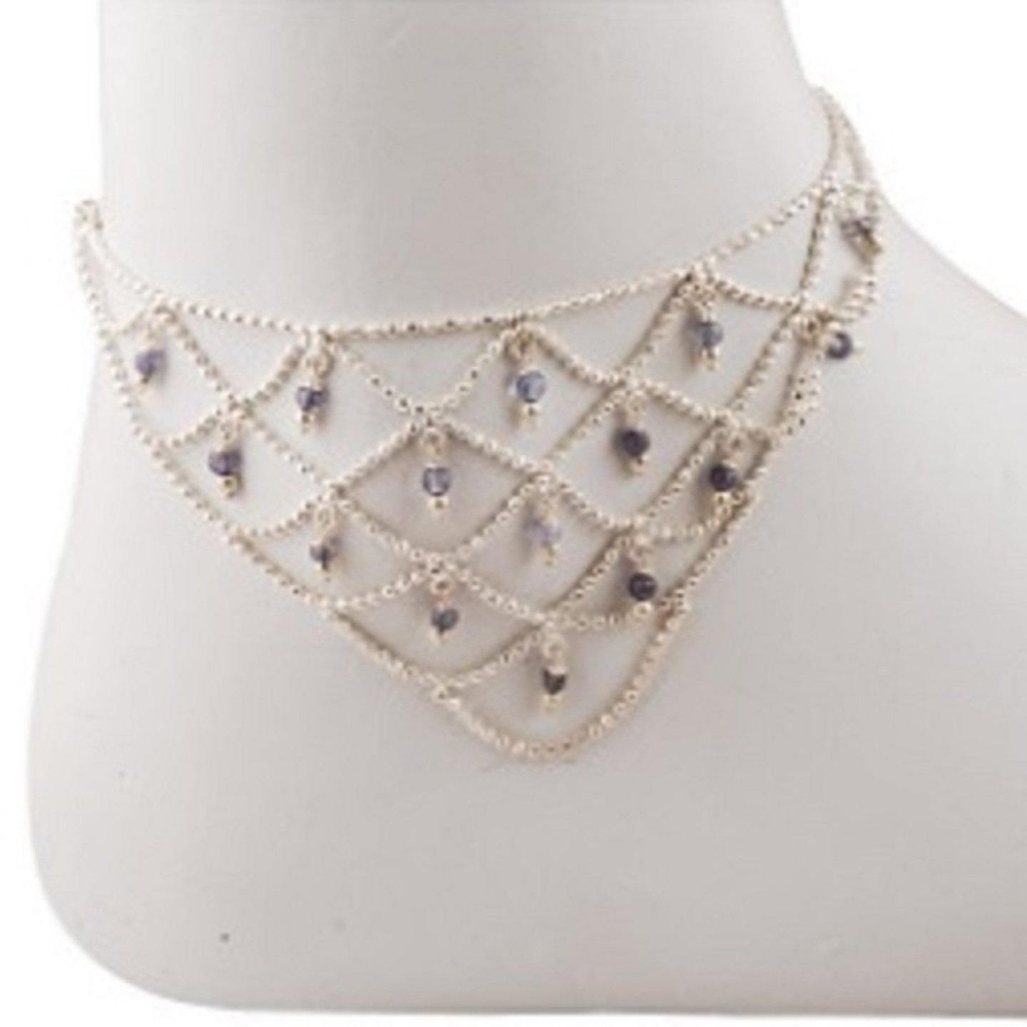 IOLITE SILVER ANKLET 