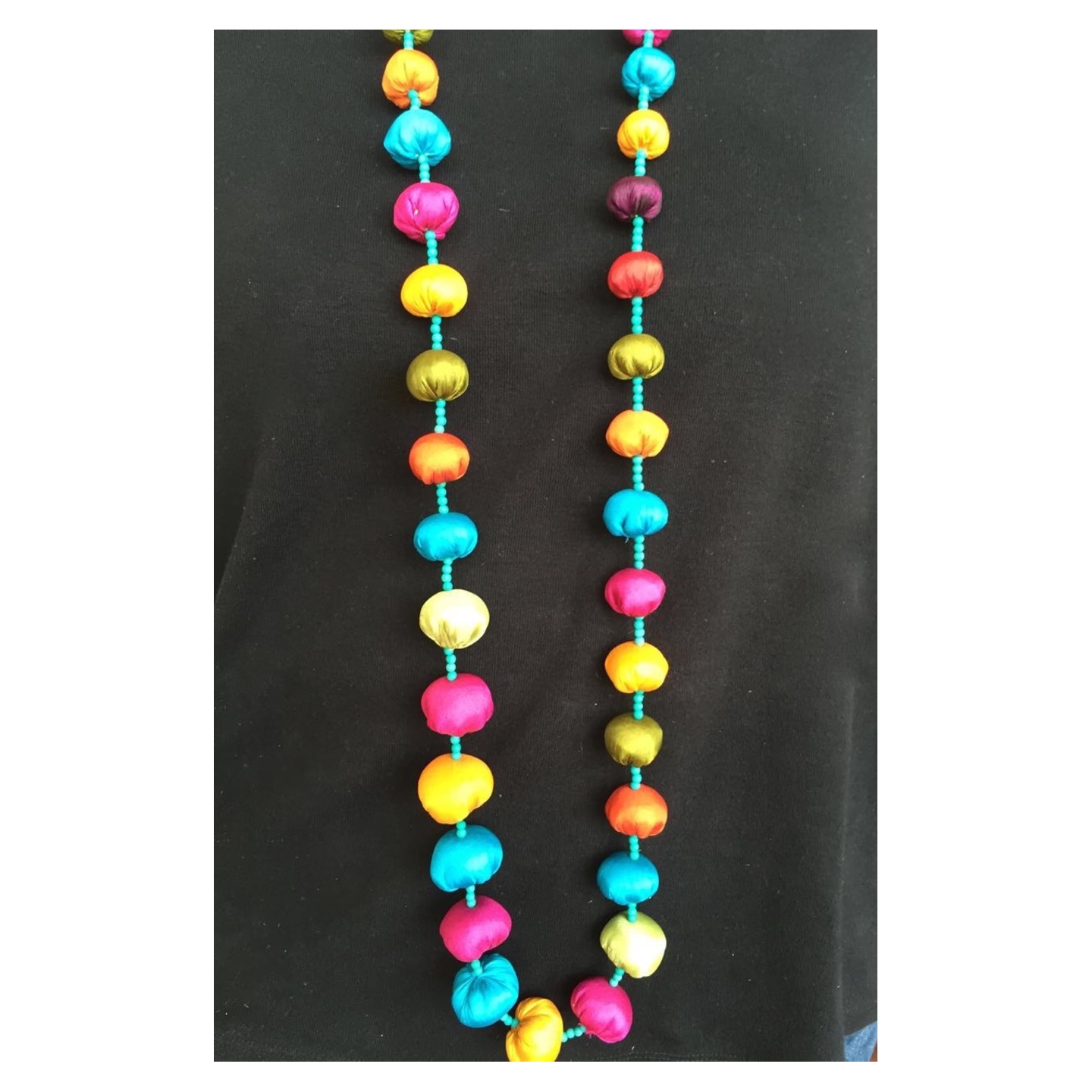 Jugaad Silk Beads Necklace - Long