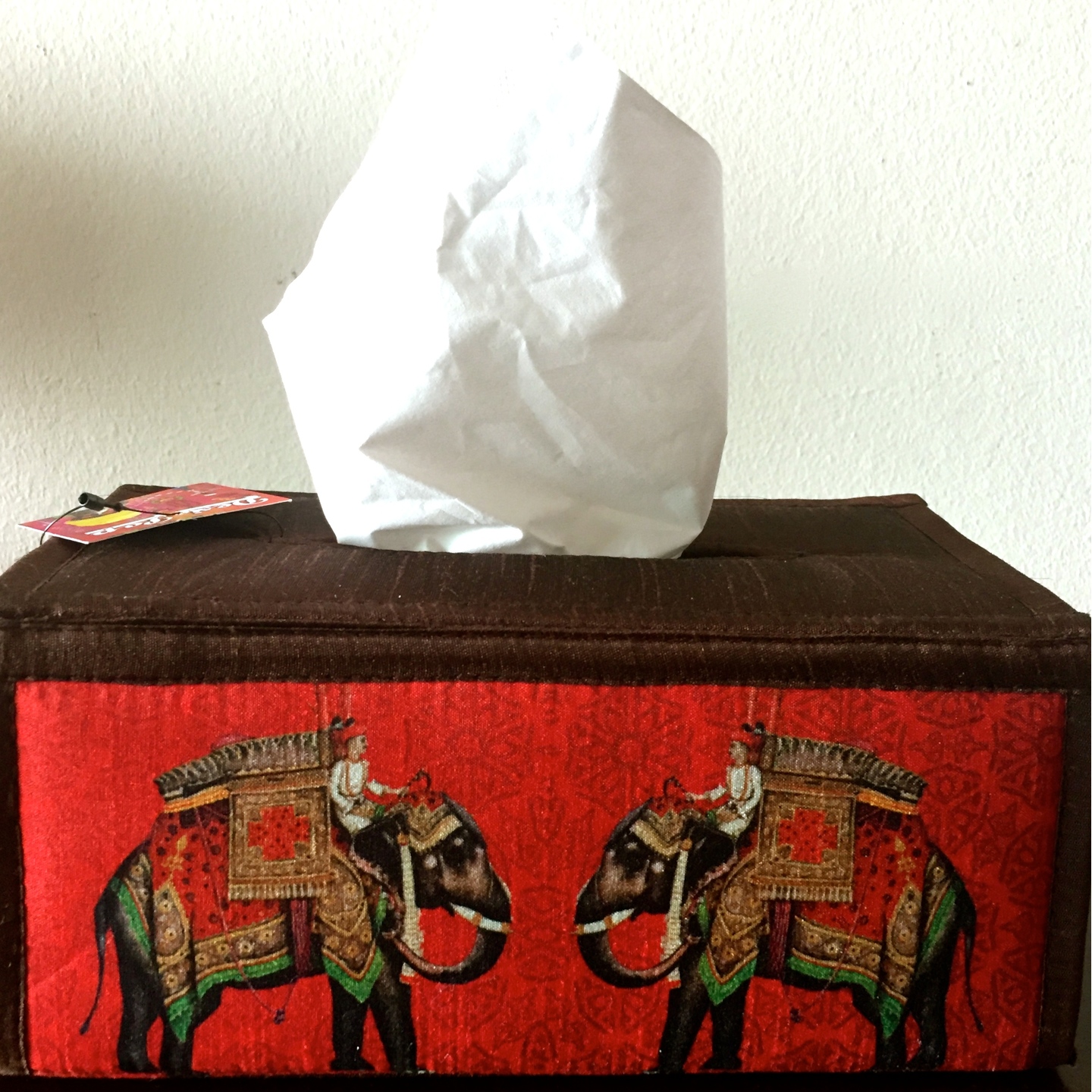 Desi Pop Elephant Tissue Box in Red or Pink