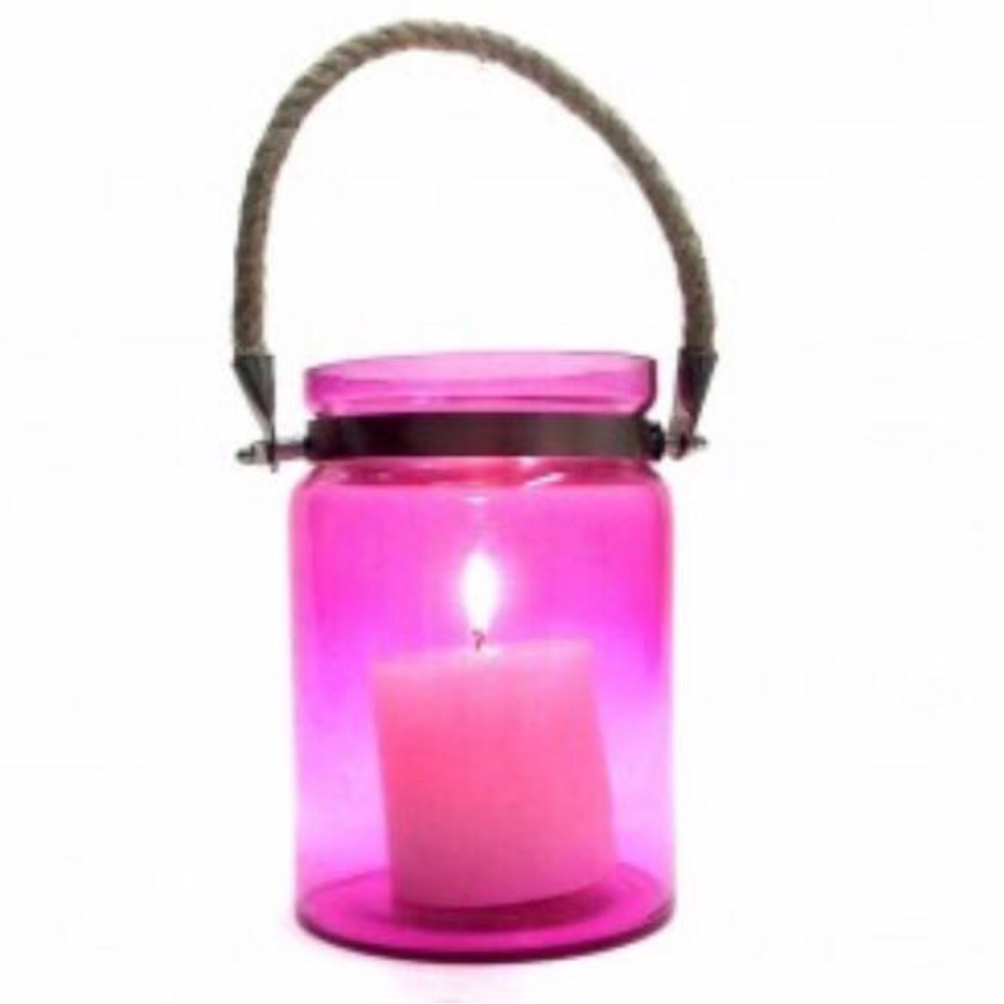 Pink Glass Rope Lantern (Small)