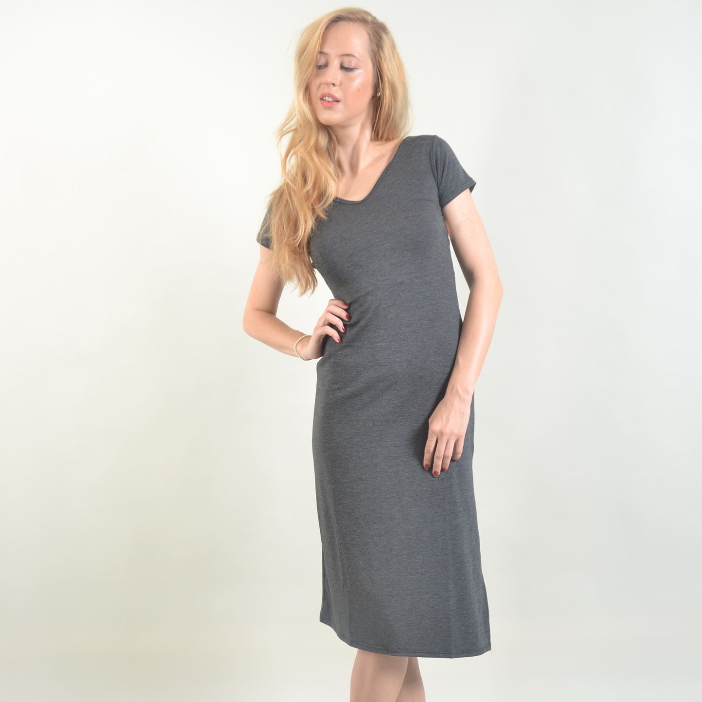 Carmen Dress Dark Melange Grey