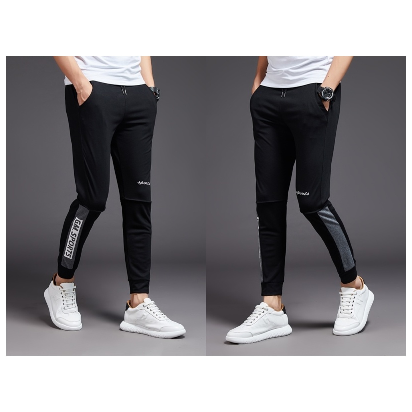 Comfortable and Versatile Slim Fit Jogger Long pants FY2031 (Black/Dark ...