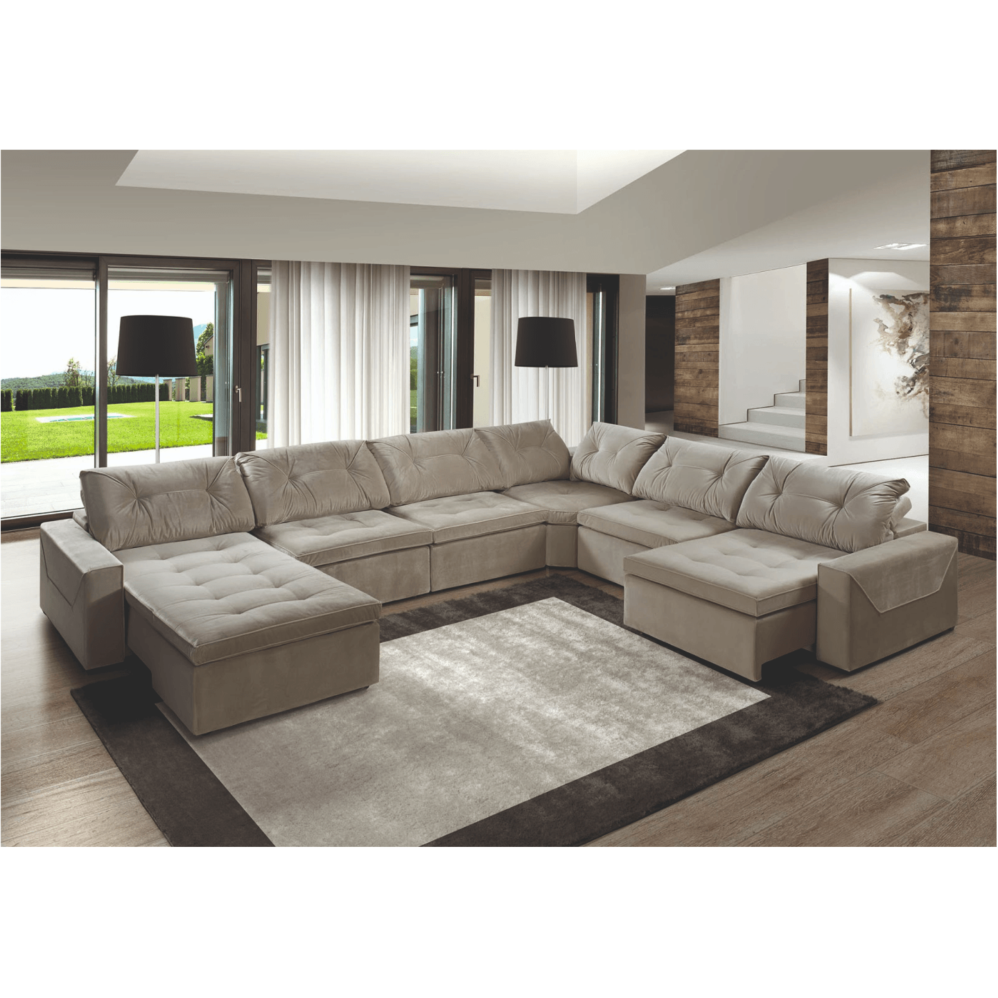 Britto Corner Cum Lounger Sofa (FC41)