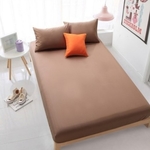 3PC Solid Colour Fitted Bedsheet Set (Brown)